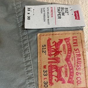 NWT 512 Levi’s jeans Slim taper 33x30 Tan